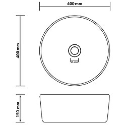 vidaXL Lavabo rond de luxe Gris foncé mat 40x15 cm Céramique pas cher