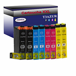 T3Azur 8x Epson T27XL -Compatible Lot de 8 Cartouches Compatibles pour Epson WorkForce WF-7720DTWF - T3AZUR