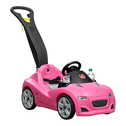 Step2 Push Whisper Ride Voiture Enfant Porteur Auto en ROSE | Véhicule Jouet avec barre de poussée pour Enfants dès 1.5 ans