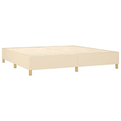 Acheter vidaXL Sommier à lattes de lit et matelas et LED Crème 200x200cm Tissu