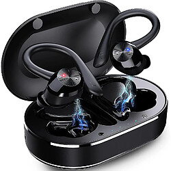 Universal Bouchons d'oreilles sans fil sport, casque bluetooth 5.1 avec micro casque bluetooth basse profonde 