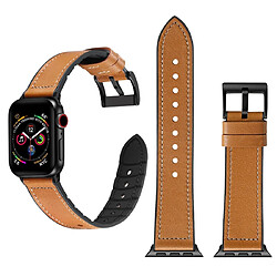 Wewoo Bracelet de montre en acier inoxydable couleur TPU + pour Apple Watch séries 5 et 440 mm / 3 et 2 et 138 mm brun