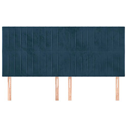 Avis Maison Chic Lot de 4 Têtes de lit design pour chambre - Décoration de lit Bleu foncé 100x5x78/88 cm Velours -MN64265