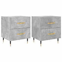 Maison Chic Tables de chevet 2pcs - Table basse Table de nuit - gris béton 40x35x47,5cm bois d’ingénierie -MN49750