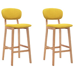 vidaXL Tabourets de bar lot de 2 jaune moutarde tissu 