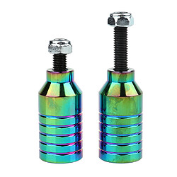 2 pcs Scooter Stunt Pegs Set Alliage Scooter Pegs u0026 Axles 55mm + 70mm Coloré pas cher