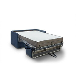 Acheter Inside 75 Canapé lit express COLOSSE couchage 140 cm matelas épaisseur 22 cm à mémoire de forme velours bleu marine