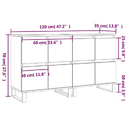 vidaXL Buffets 2 pcs noir bois d'ingénierie pas cher