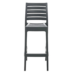 Decoshop26 Tabouret de bar pour intérieur ou extérieur en plastique gris foncé empilable avec repose-pieds 10_MDJ10230