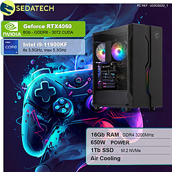 Sedatech PC Gamer • Intel i9-11900KF • RTX4060 • 16 Go RAM • 1To SSD M.2 • sans OS