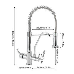 ComfortXL Robinet de cuisine à ressort avec filtre universel, robinet en cuivre