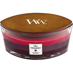 WoodWick Ellipse Trilogy bougie parfumée avec mèche qui crépite, Baies ensoleillées, Temps de combustion jusqu'à 50 heures