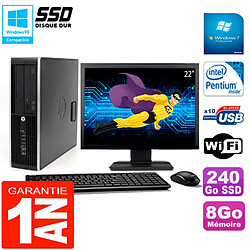 PC HP Compaq Pro 6200 SFF Ecran 22" Intel G840 8Go 240 Go SSD Graveur DVD Wifi W7 · Occasion 