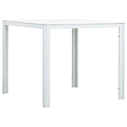 vidaXL Table basse Blanc 78x78x74 cm PEHD Aspect de bois 