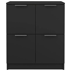 Acheter Maison Chic Ensemble de 2 Buffets,commode,console pour rangement Noir 60x30x70 cm Bois d'ingénierie -MN84153