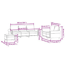 vidaXL Ensemble de canapés 3 pcs avec coussins Noir Velours pas cher