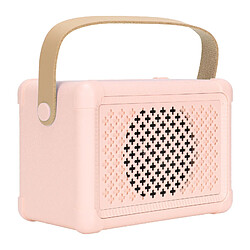 ComfortXL Enceinte bluetooth rétro hifi, basse puissante, faible consommation d'énergie, transmission rapide, enceinte vintage sans fil rose