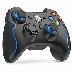 Winkoo.fr Manette PC sans Fil, Manette PC Connectée par USB, Manette PS3 avec Double Vibration et Turbo, Compatible pour PC et PS3 - Bleu et Noir