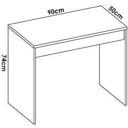 Avis Pegane Ensemble de lit adulte avec 1 tiroir 90x190 cm + table de nuit avec 2 tiroirs + meuble de bureau avec 1 tiroir coloris blanc, chêne naturel