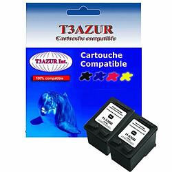 Lot de 2 Cartouches compatibles pour imprimante HP PhotoSmart C3190, C3194 (336) Noire - T3AZUR