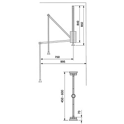 Penderie rabattable pour armoire Hang Emuca largeur réglable 450-600 mm finition couleur moka