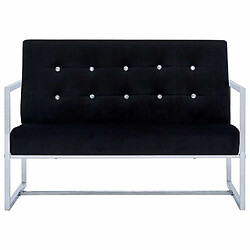 Avis Maison Chic Canapé 2 places avec accoudoirs | Sofa de Salon | Canapé droit Noir Chrome et velours -GKD400624