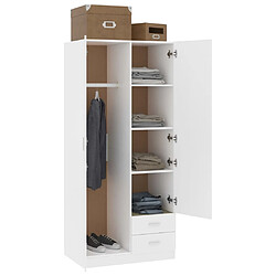 Avis vidaXL Garde-robe Blanc 80x52x180 cm Bois d’ingénierie