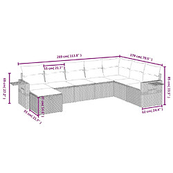 Avis vidaXL Salon de jardin 8 pcs avec coussins noir résine tressée