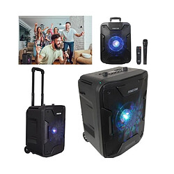 ENCEINTE SONO PORTABLE PRO PARTY KARAOKE BLUETOOTH 200W USB RADIO FM + MICRO MAIN SANS FIL + TELECOMMANDE 