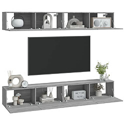 Avis Maison Chic Ensemble 4 Meubles TV muraux suspendus Sonoma gris 100x30x30 cm -MN19332