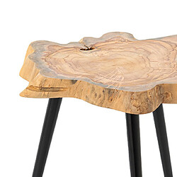 Mes Table basse tronc 50x50x55 cm en bois naturel et métal