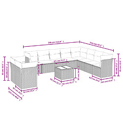 Avis Maison Chic Salon de jardin 11 pcs avec coussins | Ensemble de Table et chaises | Mobilier d'Extérieur beige résine tressée -GKD46933