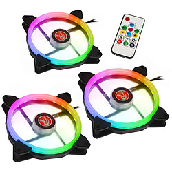 Raijintek IRIS 14 Rainbow RGB LED, set de 3 controleur inclus Ventilateur pour boitier 140 mm