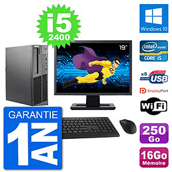 PC Lenovo M92p SFF Ecran 19" Intel i5-2400 RAM 16Go Disque 250Go Windows 10 Wifi · Occasion 