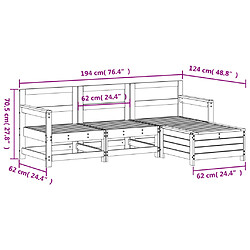 vidaXL Salon de jardin 4 pcs bois de pin imprégné pas cher