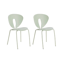 Beliani Chaise de salle à manger Set de 2 Vert clair TRACY