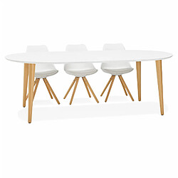 Alterego Table à dîner ronde extensible 'IGLOU' style scandinave - 120(220)x120 cm