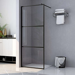 Maison Chic Paroi de douche | Écran de douche | Cloison de douche à l'italienne à verre ESG Noir 115x195 cm -GKD12298