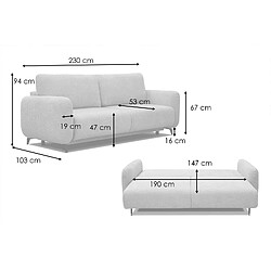 Acheter Courtois Laville Canapé convertible 3 places tissu vert foncé - DRAKE