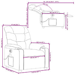 vidaXL Fauteuil inclinable de massage électrique gris foncé tissu pas cher