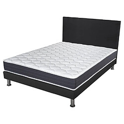 Ebac Matelas + Sommier + Tete SR9 Deco 160x200 Record - H. 20 cm - Soutien ferme