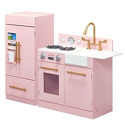 Teamson Kids - Cuisine enfant dînette machine à glace frigo Rose (2 pièces) TD-12302P