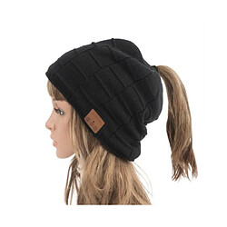 Avis Universal V5.0 doudou tricot plus velours poney queue casque sans fil appel bonnet musical trou ouvert poney queue noir