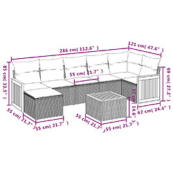 Avis Maison Chic Ensemble Tables et chaises d'extérieur 8 pcs avec coussins,Salon de jardin noir résine tressée -GKD947870