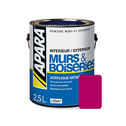 Apara Peinture intérieure couleur, acrylique satinée-0.5 litre-Cassis