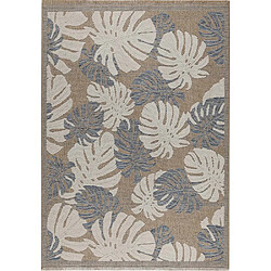 Jardindeco Tapis intérieur extérieur aspect jute Tijuana 9062 bleu 170 x 120 cm.