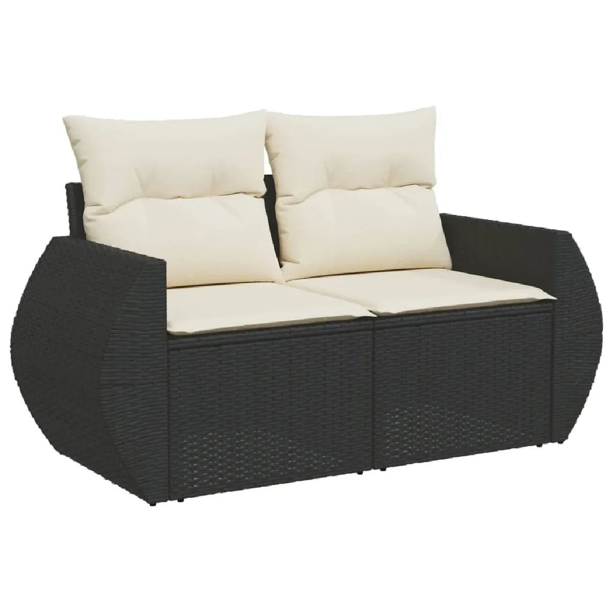 Avis Maison Chic Salon de jardin 5 pcs avec coussins | Ensemble de Table et chaises | Mobilier d'Extérieur noir résine tressée -GKD65957