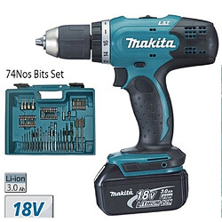 Makita DDF453RFX1 Perceuse visseuse 18V Li-Ion (2x 3,0Ah) + Kit accessoires