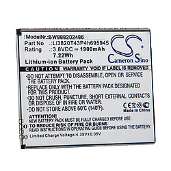 vhbw Batterie remplacement pour ZTE Li3820T43P4h695945 pour smartphone (1900mAh, 3,8V, Li-ion) 