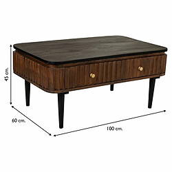 Table Basse Alexandra House Living Marron Fer Bois de manguier 60 x 45 x 100 cm pas cher